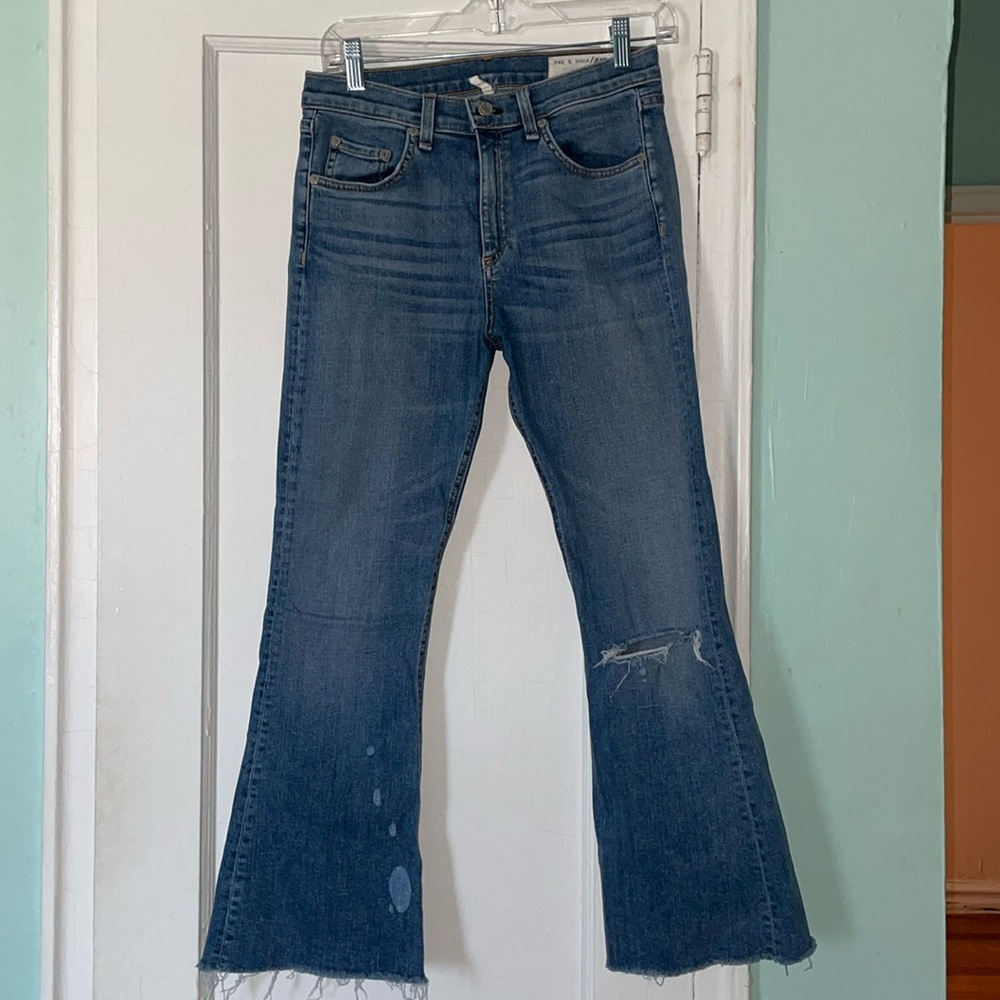 Rag and bone cropped flare jeans